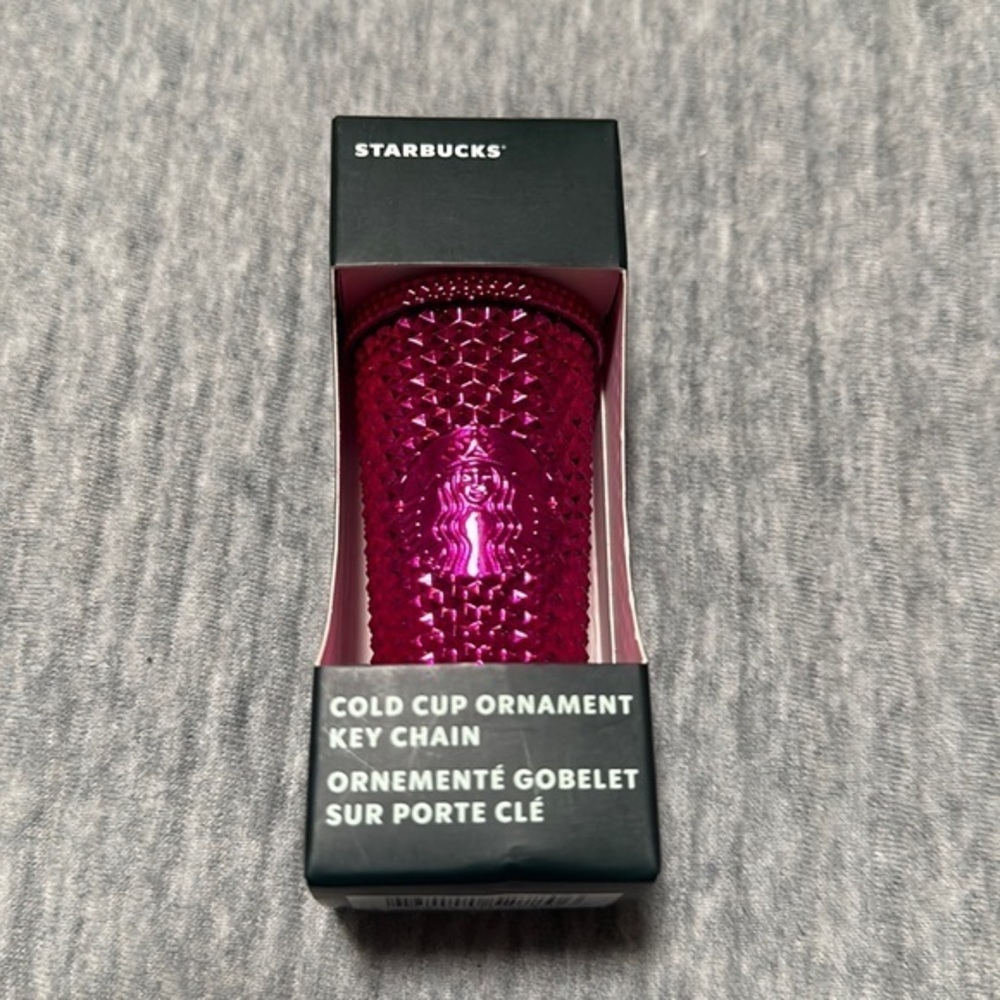 Starbucks Metallic Pink Cold Cup Ornament / Keychain - New